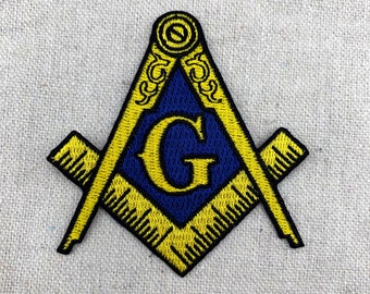 Masonic Embroidery Patches Square & Compasses Iron on 3 inches Freemason P1 Masonic Embroidery Patches Square & Compasses Iron on 3 inches Freemason P1