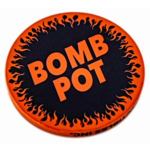Botão POKER BOMB POT - Jogo de cassino Texas Hold Em Omaha Cartas de jogar Botão do dealer laranja