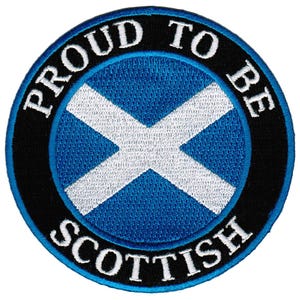 PROUD to be SCOTTISH patch embroidered iron-on applique Scotland Flag biker