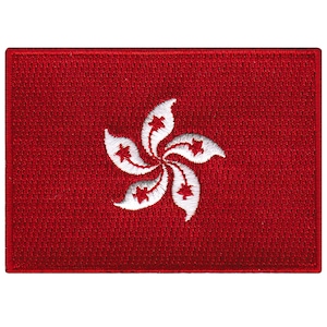 HONG KONG FLAG Current Patch iron-on embroidered applique Top Quality
