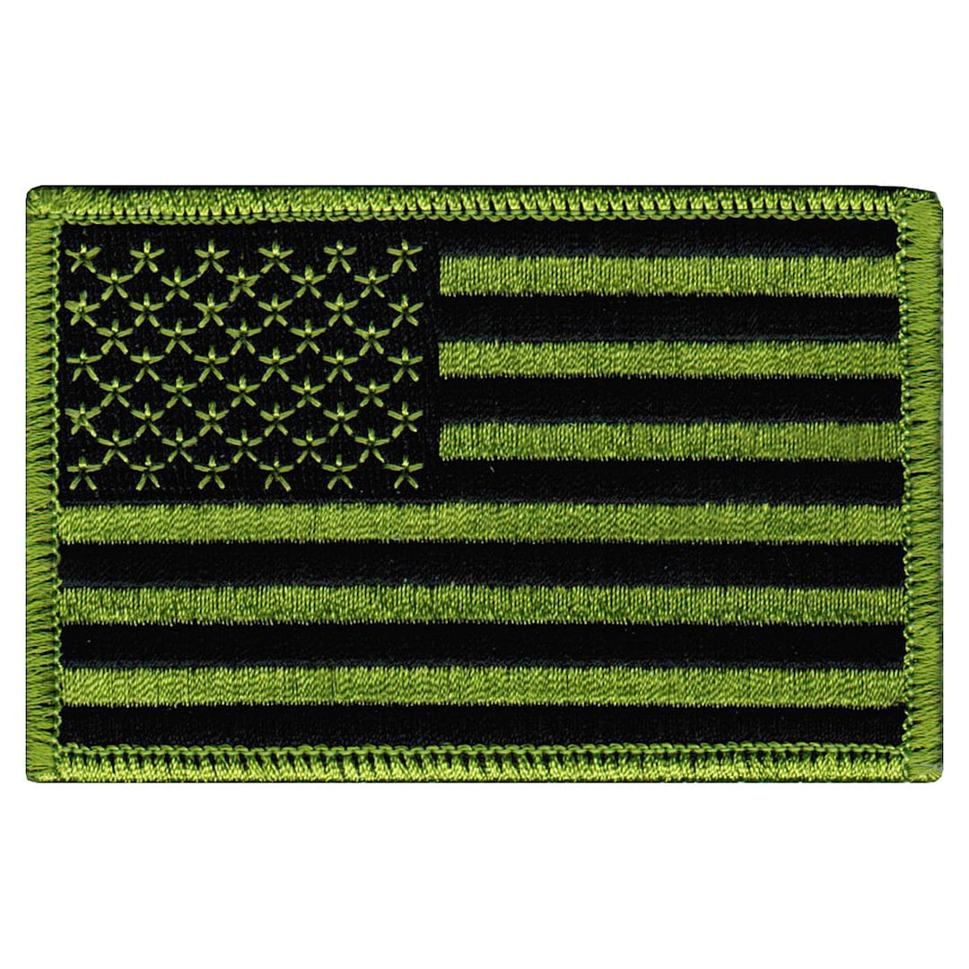 AMERICAN FLAG PATCH Camo Green Embroidered Iron-on Applique - Etsy