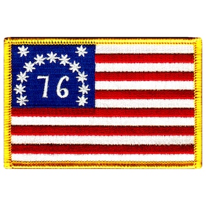 AMERICAN FLAG PATCH Bennington 1776 embroidered iron-on applique