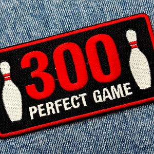 300 PERFECT GAME Bowling Patch iron-on embroidered sports emblem league ball