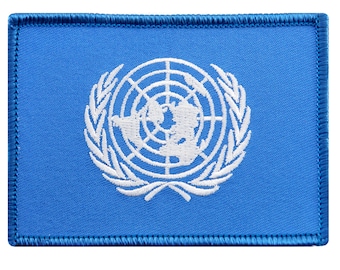 UNITED NATIONS UN Flag Patch iron-on embroidered applique World Government Anti-War