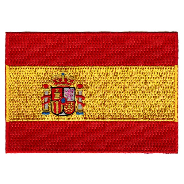 SPAIN FLAG PATCH iron-on embroidered applique Top Quality