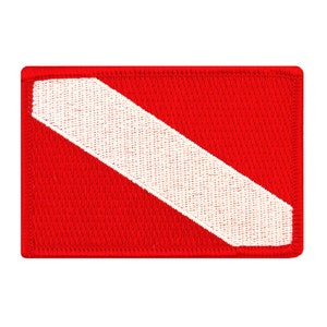 DIVER DOWN FLAG Patch Scuba Diving embroidered iron-on applique Emblem