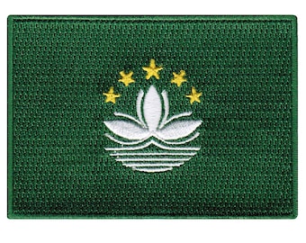 Macau Flag Patch: Embroidered Iron-On Applique (3.5x2.5-Inches)