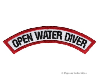OPEN WATER DIVER Certification Chevron Patch Scuba Diving Experience iron-on embroidered applique Emblem