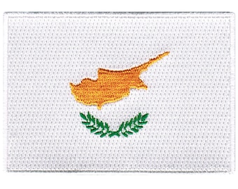 Cyprus Flag Patch: Embroidered Iron-On Applique (3.5x2.5-Inches)