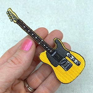 ELECTRIC GUITAR PATCH embroidered iron-on Rock and Roll Musical Instrument applique #2