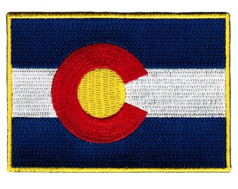 Parche de la bandera del estado de Colorado, aplique termoadhesivo bordado de alta calidad