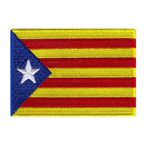 Catalonia Independence Flag Patch: Embroidered Iron-On Applique (3.5x2.5-Inches)