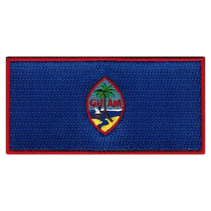 Guam Flag Patch: Embroidered Iron-On Applique (3.5x1.75-Inches)