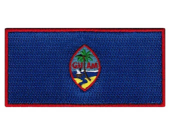 Guam Flag Patch: Embroidered Iron-On Applique (3.5x1.75-Inches)