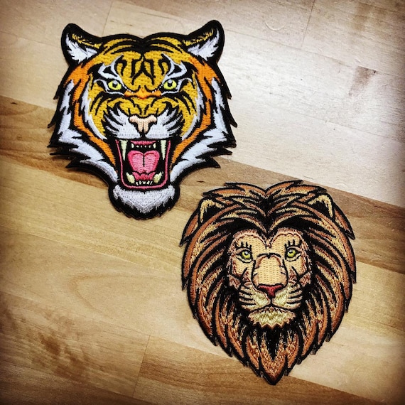 Tiger Patch, Extra Large, Iron On, Patches for Jackets, Jungle
