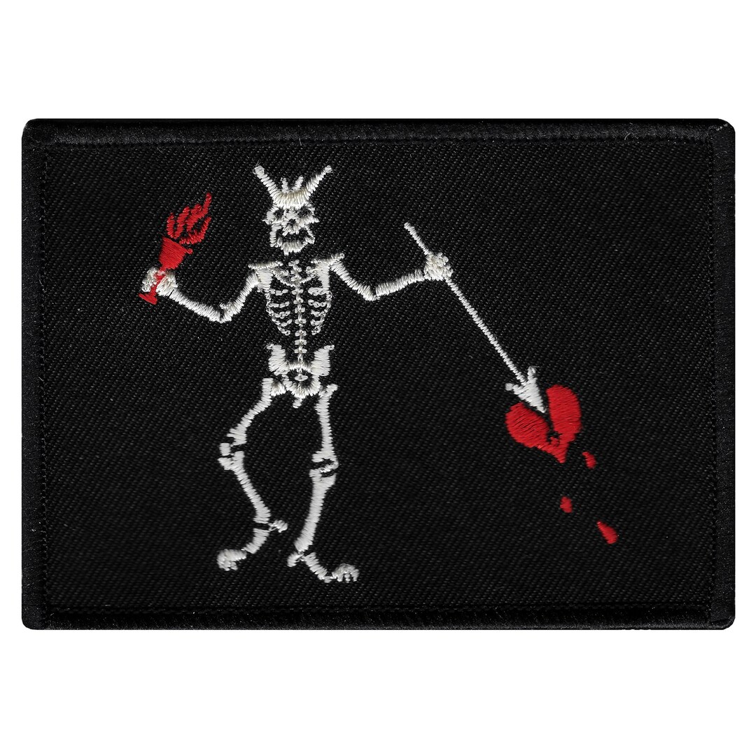 Pirate Edward Embroidery Patches Liberty or Death Skull Badge Ouch Pouch  Personalized Hook Loop Strip Patch for Outdoor Gear DIY