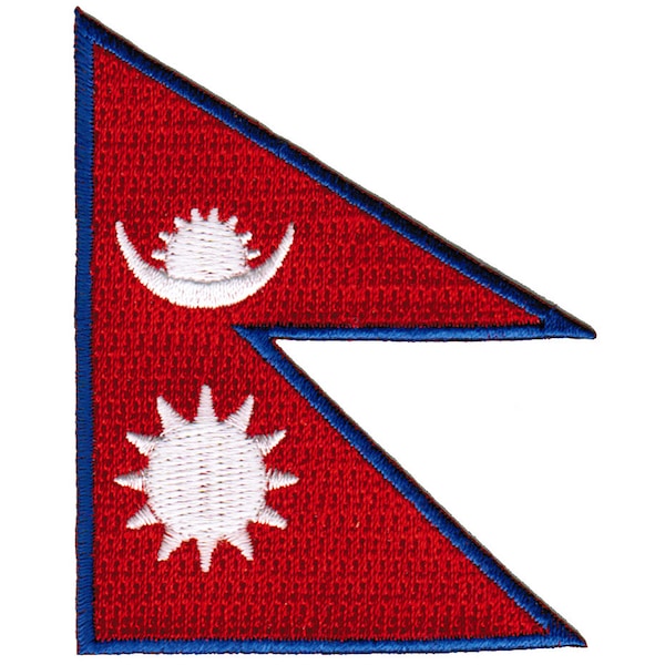 NEPAL FLAG PATCH iron-on embroidered applique Top Quality