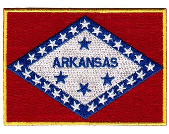 ARKANSAS STATE Flag PATCH iron-on embroidered applique Top Quality