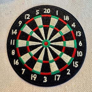 GEBORDUURDE PATCH DARTBOARD opstrijkbare appliqué Dartbordspel Bullseye-ontwerp