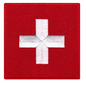 SWITZERLAND FLAG PATCH iron-on embroidered applique Top Quality