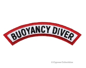 BUOYANCY DIVER 認定シェブロンパッチ スキューバダイビング体験 アイロン接着刺繍アップリケ エンブレム