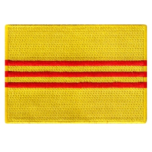 South Vietnam Flag Patch: Embroidered Iron-On Applique (3.5x2.5-Inches)
