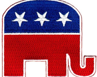 REPUBLICAN ELEPHANT patch iron-on embroidered applique Political Party GOP Emblem