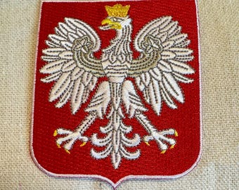 POLEN WAPPEN Aufnäher zum Aufbügeln gestickte Applikation polnisch Schwalben-Schild Nationallogo