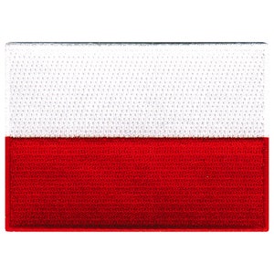 POLAND FLAG Plain PATCH iron-on embroidered applique Top Quality