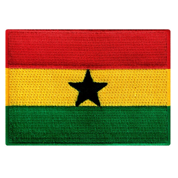 GHANA FLAG PATCH iron-on embroidered applique Top Quality