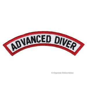 ADVANCED DIVER Certification Chevron PATCH Scuba Diving Experience iron-on embroidered applique Emblem