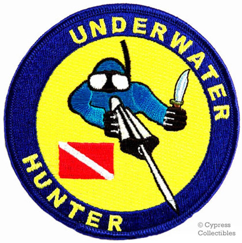 UNDERWATER HUNTER Scuba Diving PATCH Embroidered Ironon Etsy