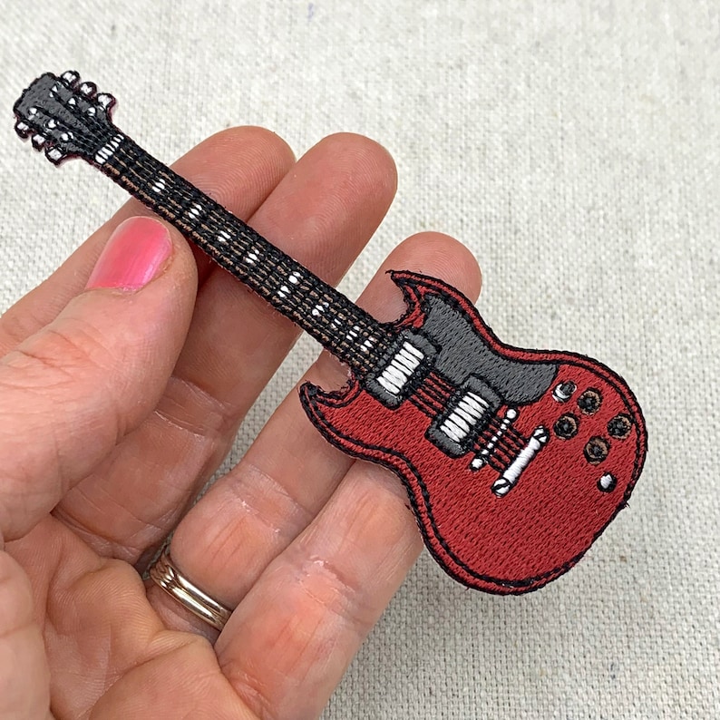 ELECTRIC GUITAR PATCH Embroidered Ironon Rock and Roll Etsy