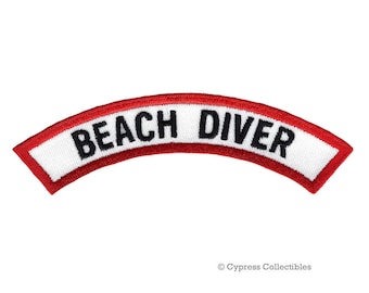 ビーチダイバー認定シェブロンパッチスキューバダイビング体験アイロン刺繍アップリケエンブレム