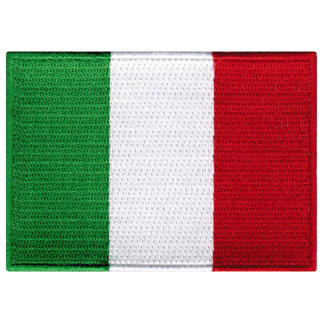 Italy Flag Patch: Embroidered Iron-On Applique (3.5x2.5-Inches)