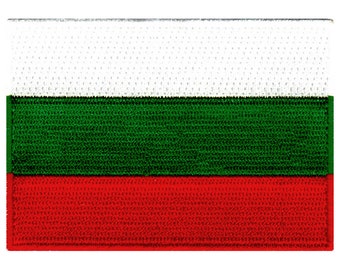 Écusson drapeau Bulgarie : appliqué thermocollant brodé (3,5 x 2,5 pouces)