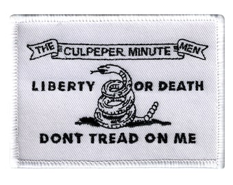 CULPEPER MINUTEMEN FLAG White Patch Don't Tread on Me embroidered iron-on applique