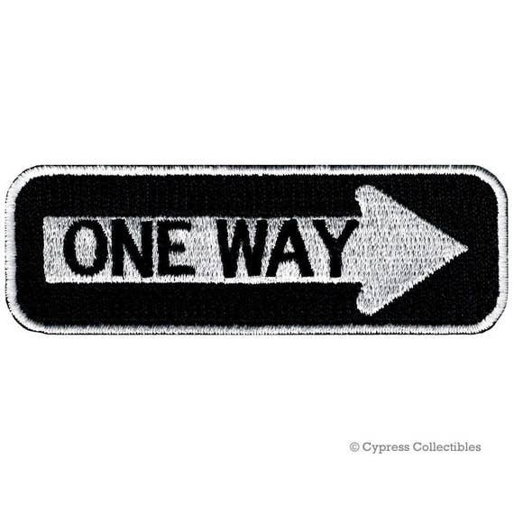 One Way Sign Patch Embroidered Iron On Highway Traffic Sign Etsy One Way Sign Patch Embroidered Iron On Highway Traffic Sign Etsy