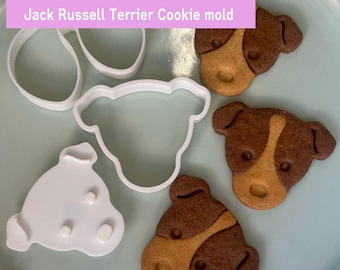 Two-color type Jack Russell Terrier /Face type - Cookie cutter 3Dprinter Digital STL file