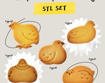 Quail Cookie Cutter STL Bundle – 5 Designs (A–E) | Japanese Quail | 3D Printable Cookie Cutters | Digital Download