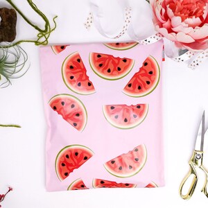 100 Watermelon 10x13 Poly Mailers, Designer Poly Mailers, Plastic Recyclable, Shipping Supplies, Flat Envelope