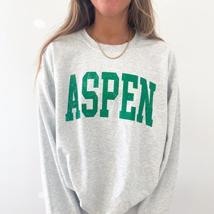 Aspen Crewneck, Trendy Crewneck, Oversized Crewneck, Gift for Her, Aesthetic Sweatshirt