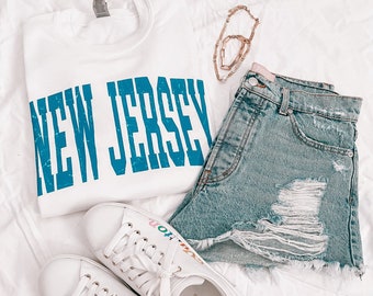 New Jersey Crewneck, Trendy Crewneck, Oversized Crewneck, Gift for Her, Aesthetic Sweatshirt