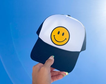 Smiley Face Foam Trucker Hat