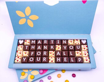 Thank You Chocolate Gift Box, Personalised Chocolate Thank you - Thank You Teacher