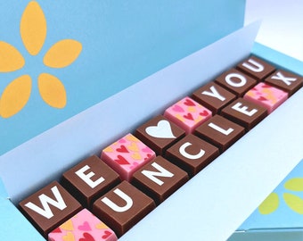 I love my Auntie And Uncle Personalised Chocolate Gift Box- Birthday- Personalised Chocolate gift