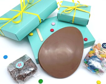 Chocolate Easter Egg Decorating Kit, Easter Egg DIY Kit, Decorate Your Own Easter Egg, Easter Chocolate Gift, Easter Kit For Kids and Adults