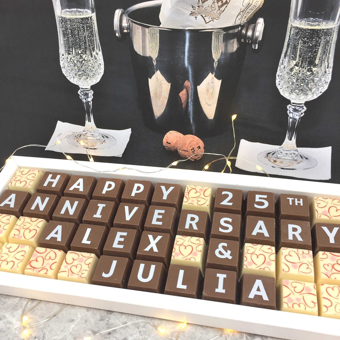 25th Wedding Anniversary Chocolate Gift Personalised Etsy