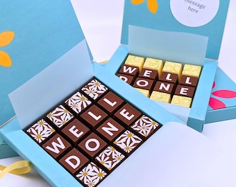 Personalised Well Done Message Chocolates - Congratulations Chocolate Gift