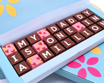 One In A Million Daddy Personalised Chocolate Message, Chocolates for Daddy, Father's Day Chocolate, Chocolate Gift for Dad, Stepdad